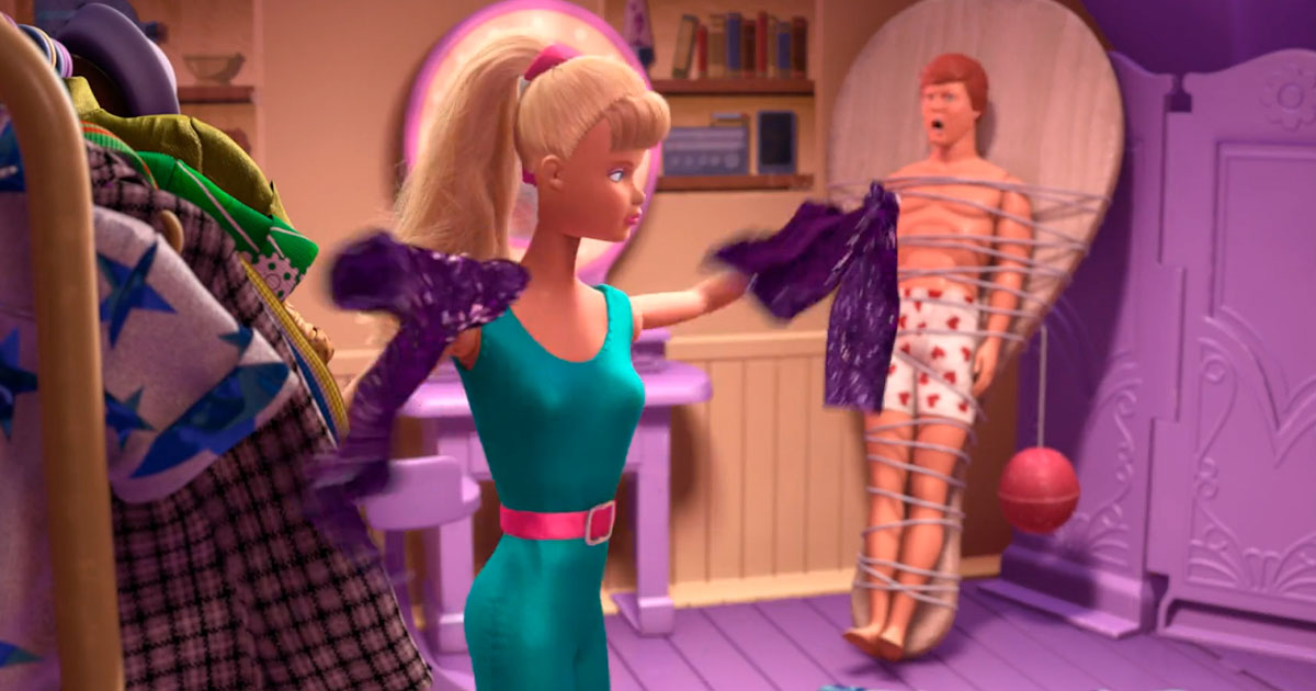 Toy story 3 outlet barbie rips ken's clothes