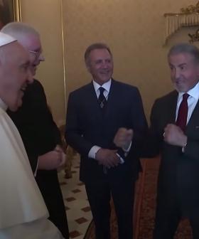 Pope 'Shadowboxes' With Rocky Actor Stallone During Vatican Visit
